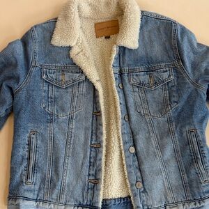 Lucky Brand Denim Jacket with Cream Sherpa Lining